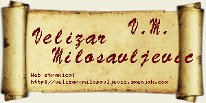 Velizar Milosavljević vizit kartica